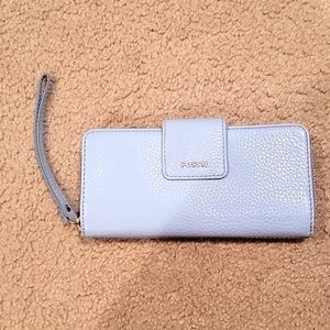 Fossil Sydney Tab Clutch - smokey blue - New